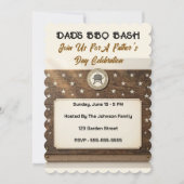 Bearbeitbare rustikale Einladung zum Vater-Tag-BBQ (Vorderseite)