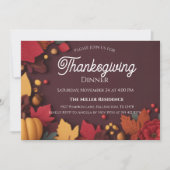 Bearbeitbare rustikale Herbst-Thanksgiving-Dinner- Einladung (Vorderseite)