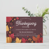Bearbeitbare rustikale Herbst-Thanksgiving-Dinner- Einladung (Stehend Vorderseite)