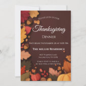 Bearbeitbare rustikale Herbst-Thanksgiving-Dinner- Einladung (Vorderseite)