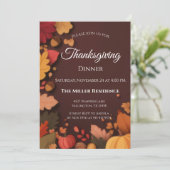 Bearbeitbare rustikale Herbst-Thanksgiving-Dinner- Einladung (Stehend Vorderseite)