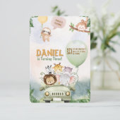 Bearbeitbare Safari-Geburtstagseinladung Einladung (Stehend Vorderseite)