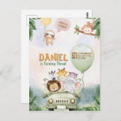 Bearbeitbare Safari-Geburtstagseinladung Postkarte (Vorne/Hinten)