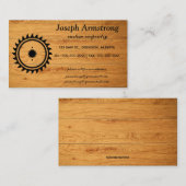 Bearbeitbare Sägeblatte auf Holzschnitzerei Visitenkarte (Vorne/Hinten)