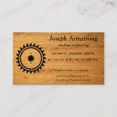 Bearbeitbare Sägeblatte auf Holzschnitzerei Visitenkarte (Vorderseite)