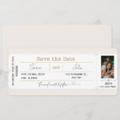 Bearbeitbare Save-the-Date-Boardingpass-Hochzeitsf Einladung (Vorne/Hinten)