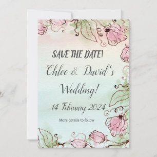 Bearbeitbare SAVE THE WEDDING DATE!-Karte Einladung