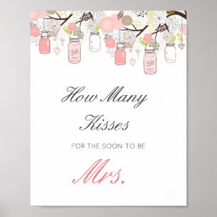 Bearbeitbare Schätzung wie viele Küsse für bald Mr Poster