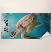 Bearbeitbare Schildkröte Strandtuch (Vorderseite)
