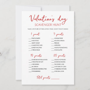 Bearbeitbare Schnitzeljagd Valentinstag-Spielkarte Einladung