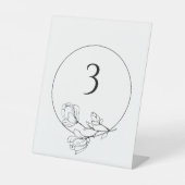 Bearbeitbare Schwarz-weiße Blumenzwiebelhochzeit-T Sockelschild (Vorderseite)