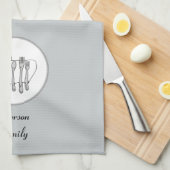 Bearbeitbare schwarze, weiße und graue Silberbearb Geschirrtuch (Viertel Falte)