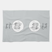 Bearbeitbare schwarze, weiße und graue Silberbearb Geschirrtuch (Horizontal)