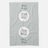 Bearbeitbare schwarze, weiße und graue Silberbearb Geschirrtuch (Vertikal)