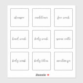 Bearbeitbare Shampoo Konditionierer Toilettenartik Aufkleber (Blatt)