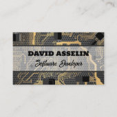 Bearbeitbare Software-Entwicklerschaltfläche Visitenkarte (Vorderseite)