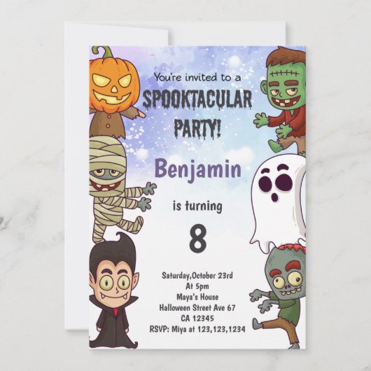 Bearbeitbare Spooky-Party-Karte Einladung (Vorderseite)