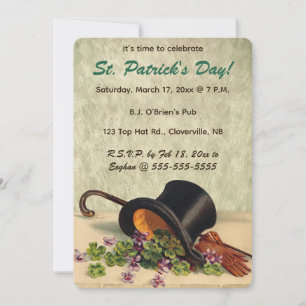 Bearbeitbare St.-Patricks-Tag-Einladung mit Zylind Einladung