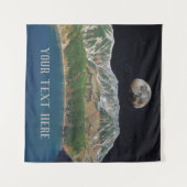 Bearbeitbare Surreal Lake & Moon Tapestes Wandteppich (Vorderseite (Horizontal))