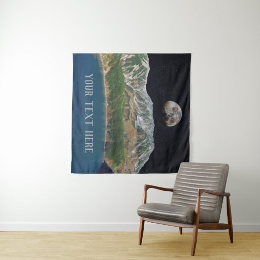 Bearbeitbare Surreal Lake & Moon Tapestes Wandteppich (Beispiel (Horizontal))