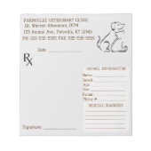 Bearbeitbare tierärztliche Verschreibung Notizblock (Vorderseite)