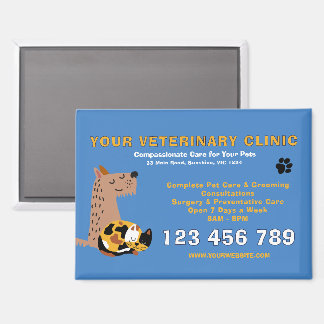 Bearbeitbare Tierarztpraxis | Tierpflegeunternehme Magnet