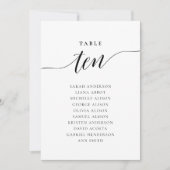 Bearbeitbare Tischnummer 10 Sitzkarten (Vorderseite)