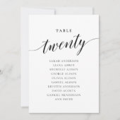 Bearbeitbare Tischnummer 20 Sitze Kartenkarte (Vorderseite)