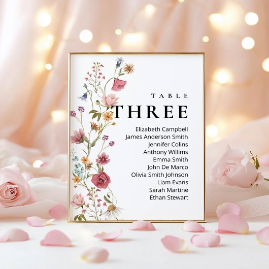 Bearbeitbare Tischnummer Drei Sitzreihen