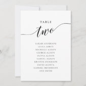 Bearbeitbare Tischnummer Zwei Sitzkarten (Vorderseite)