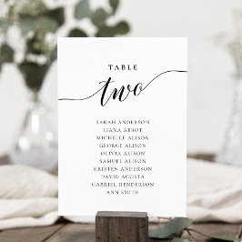 Bearbeitbare Tischnummer Zwei Sitzkarten