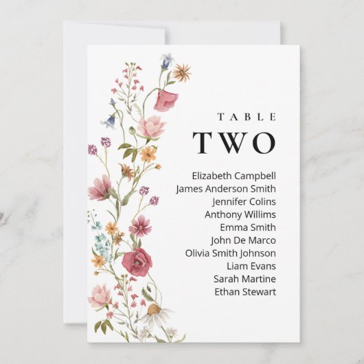 Bearbeitbare Tischnummer Zwei Sitzreihen (Vorderseite)