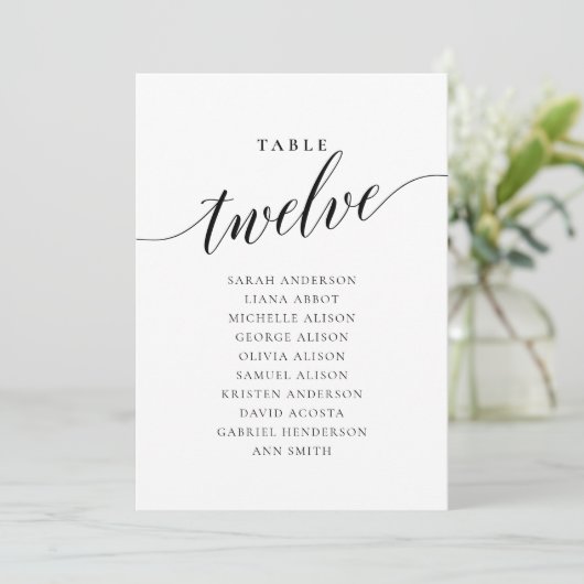 Bearbeitbare Tischnummer Zwölf Seekarten (Stehend Vorderseite)