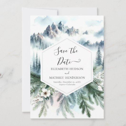 Bearbeitbare Typografie-Hochzeit Save The Date (Vorderseite)