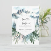 Bearbeitbare Typografie-Hochzeit Save The Date (Stehend Vorderseite)