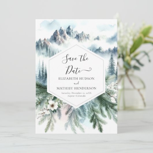 Bearbeitbare Typografie-Hochzeit Save The Date (Stehend Vorderseite)