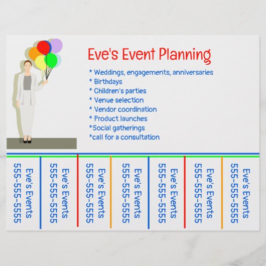 Bearbeitbare Veranstaltungsplaner Telefonnummer Flyer (Vorne)