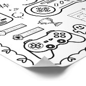 Bearbeitbare Videospiel-Geburtstags-Malmatte Poster (Ecke)
