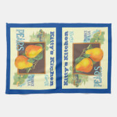 Bearbeitbare Vintage-Fruchtkisten-Kunst mit Birnen Geschirrtuch (Horizontal)