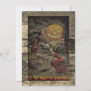 Bearbeitbare Vintage Halloween lustig Feiertagskarte