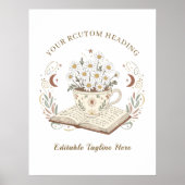 Bearbeitbare Vintage-Illustration von Kamillenblüt Poster (Vorne)