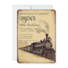 Bearbeitbare Vintage Lokomotive zum Geburtstag Ein