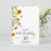 Bearbeitbare Vintage Wildblumen 40. Geburtstag Einladung (Stehend Vorderseite)
