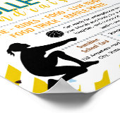 Bearbeitbare Volleyball-Spendenflyer Poster (Ecke)