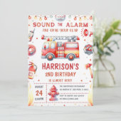 Bearbeitbare Vorlage für die Einladung von Feuerwe (Stehend Vorderseite)