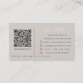 Bearbeitbare Vorlage mit minimalistischer QR-Code- Visitenkarte (Rückseite)
