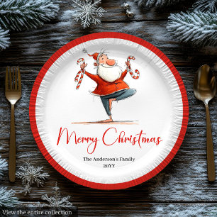 Bearbeitbare Weihnachtsmann Humor Weihnachten Papp Pappteller