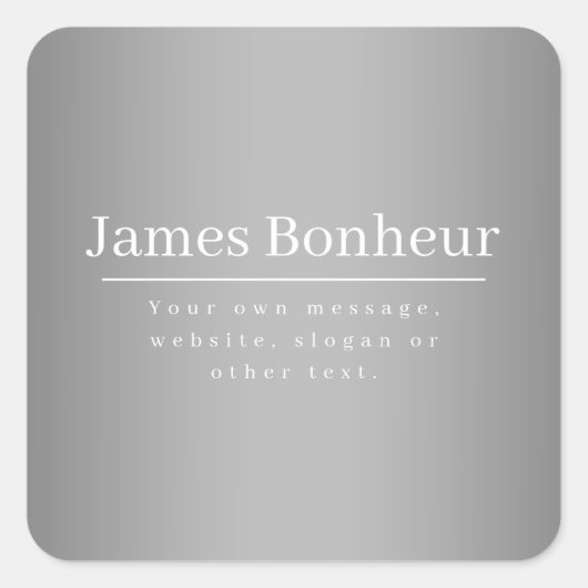 Bearbeitbare Werbevorlage für Unternehmen etc. Quadratischer Aufkleber (Vorderseite)