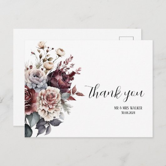 Bearbeitbare Wildblume Danke Karte, danke Karte (Vorne/Hinten)