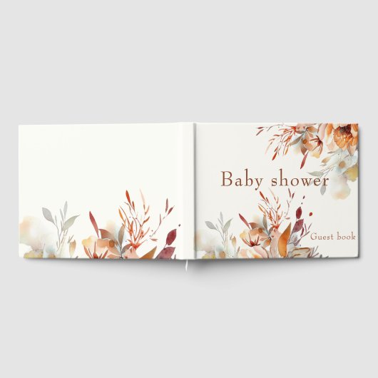 Bearbeitbare Wildblumen Babydusche Gästebuch (Voll)